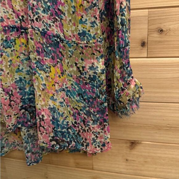 Sundance Size XSmall Cupro Evelina Lined Pleated Relaxed Fit Colorful Blouse - Picture 5 of 11